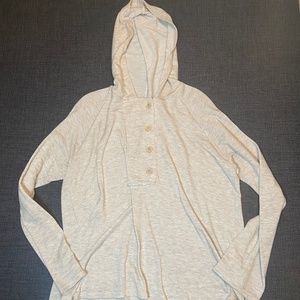 10/$15 EUC Bloomingdales light hooded oversized sweatshirt tunic medium